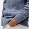 Cárdigan de punto trenzado teñido en prenda Cárdigan de punto trenzado teñido en prenda