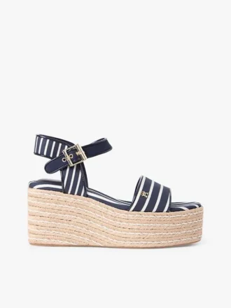 Espadrillas con cuña y plataforma de rayas bretonas Espadrillas con cuña y plataforma de rayas bretonas