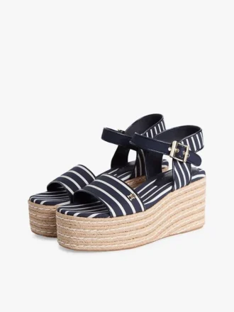 Espadrillas con cuña y plataforma de rayas bretonas Espadrillas con cuña y plataforma de rayas bretonas