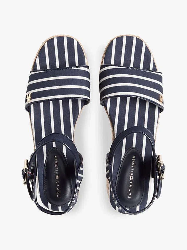 Espadrillas con cuña y plataforma de rayas bretonas Espadrillas con cuña y plataforma de rayas bretonas