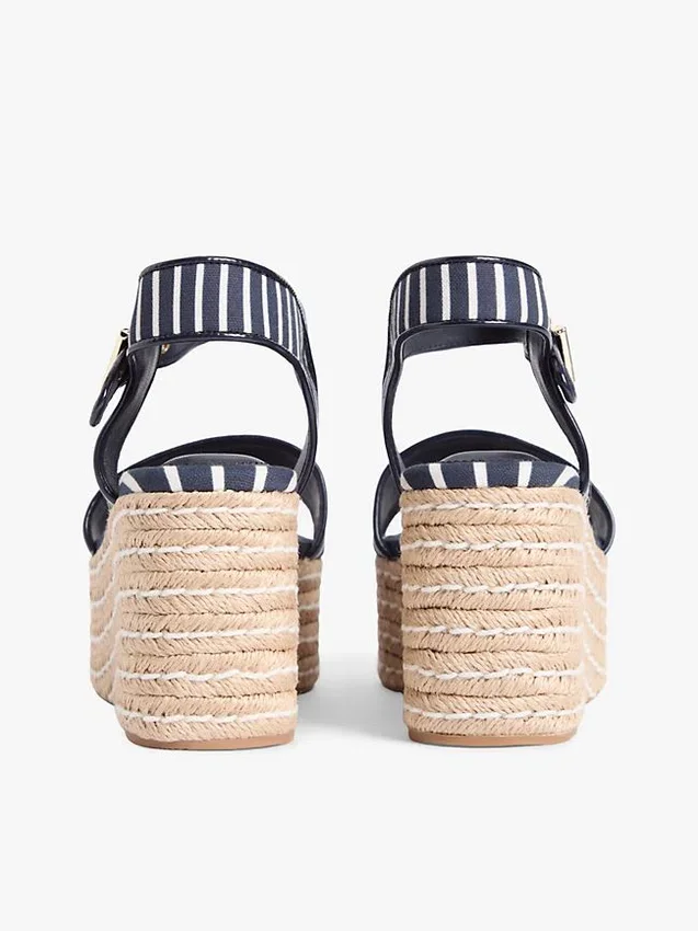 Espadrillas con cuña y plataforma de rayas bretonas Espadrillas con cuña y plataforma de rayas bretonas