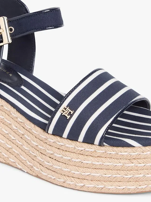 Espadrillas con cuña y plataforma de rayas bretonas Espadrillas con cuña y plataforma de rayas bretonas