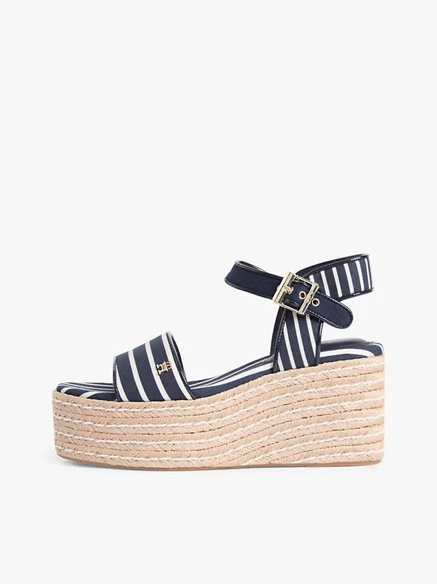 Espadrillas con cuña y plataforma de rayas bretonas Espadrillas con cuña y plataforma de rayas bretonas