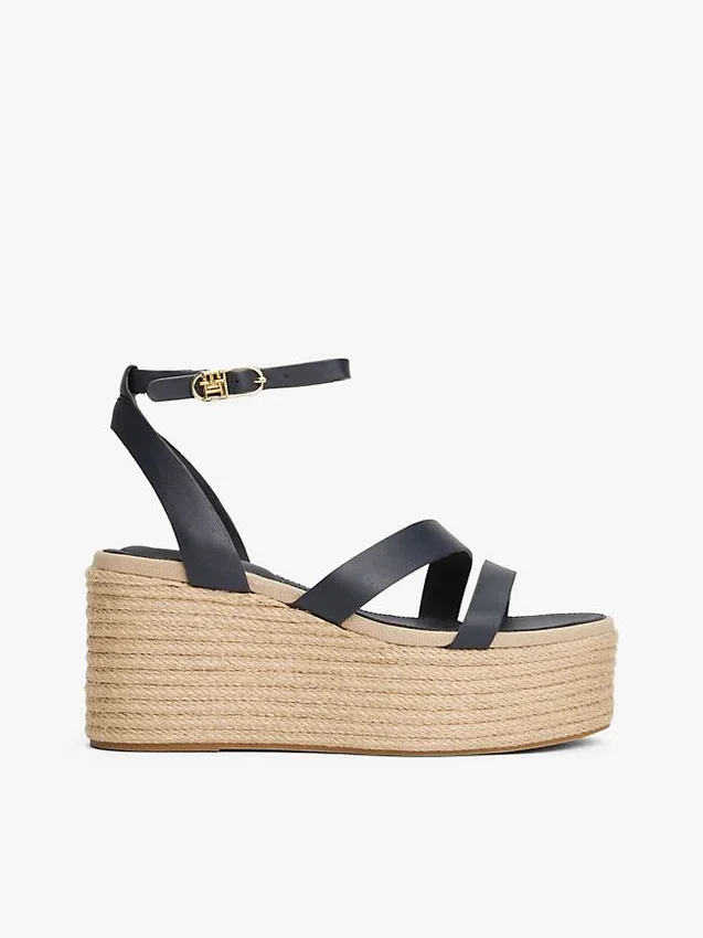 Espadrillas con plataforma y correas de cuero Espadrillas con plataforma y correas de cuero