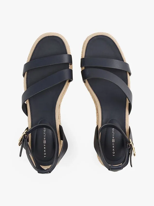 Espadrillas con plataforma y correas de cuero Espadrillas con plataforma y correas de cuero