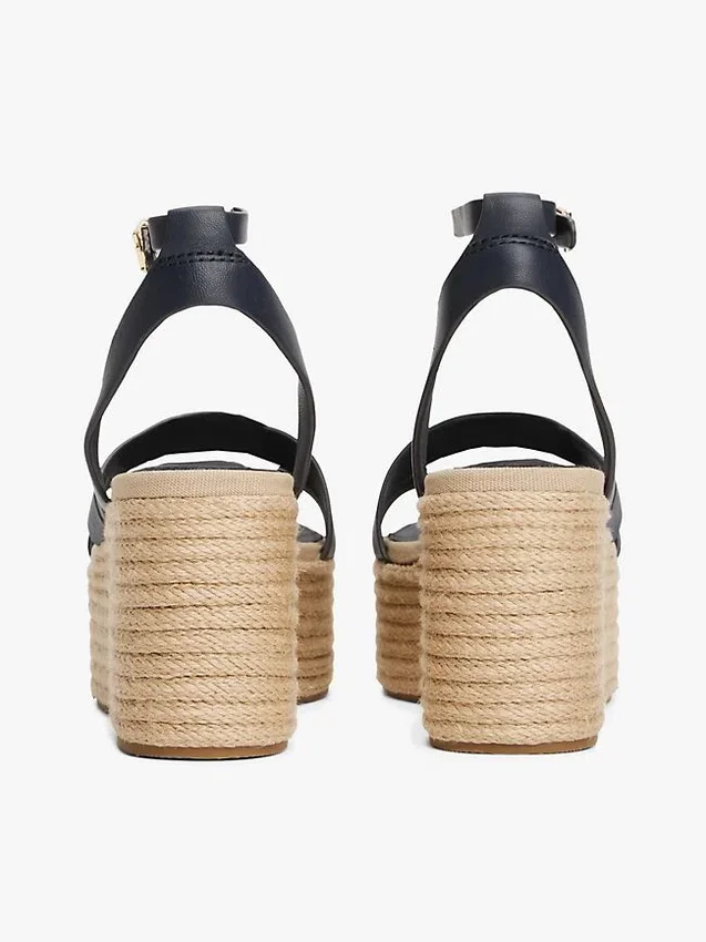 Espadrillas con plataforma y correas de cuero Espadrillas con plataforma y correas de cuero