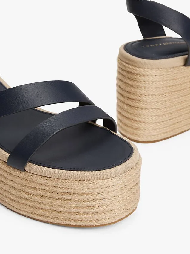 Espadrillas con plataforma y correas de cuero Espadrillas con plataforma y correas de cuero