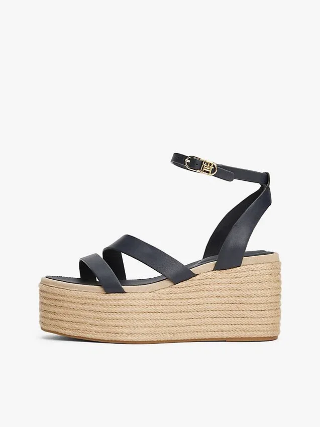 Espadrillas con plataforma y correas de cuero Espadrillas con plataforma y correas de cuero