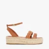Espadrillas con plataforma y tiras retorcidas de cuero