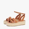 Espadrillas con plataforma y tiras retorcidas de cuero