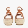 Espadrillas con plataforma y tiras retorcidas de cuero