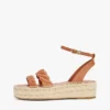 Espadrillas con plataforma y tiras retorcidas de cuero