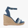 Espadrillas de cuña de denim con logotipo de cinta Espadrillas de cuña de denim con logotipo de cinta