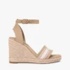 Espadrillas de cuña de denim con logotipo de cinta