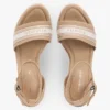 Espadrillas de cuña de denim con logotipo de cinta