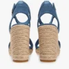 Espadrillas de cuña de denim con logotipo de cinta Espadrillas de cuña de denim con logotipo de cinta