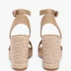 Espadrillas de cuña de denim con logotipo de cinta