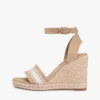 Espadrillas de cuña de denim con logotipo de cinta