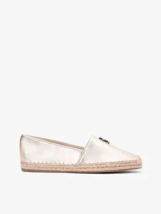 Espadrillas de cuero metalizado con TH Monogram