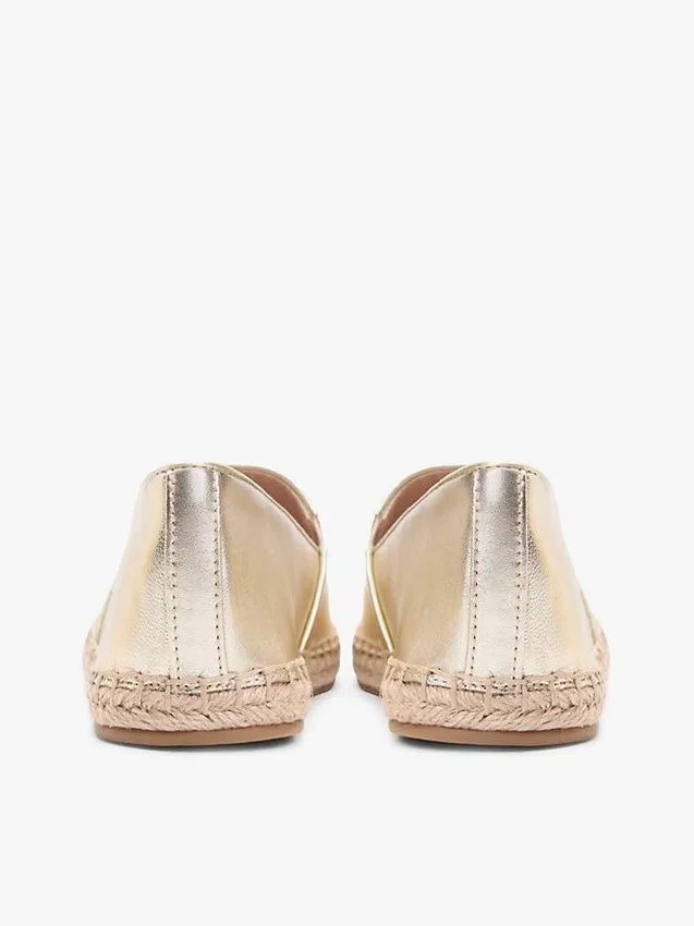 Espadrillas de cuero metalizado con TH Monogram Espadrillas de cuero metalizado con TH Monogram