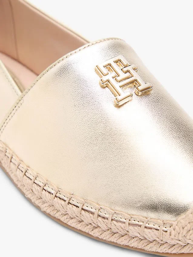 Espadrillas de cuero metalizado con TH Monogram Espadrillas de cuero metalizado con TH Monogram