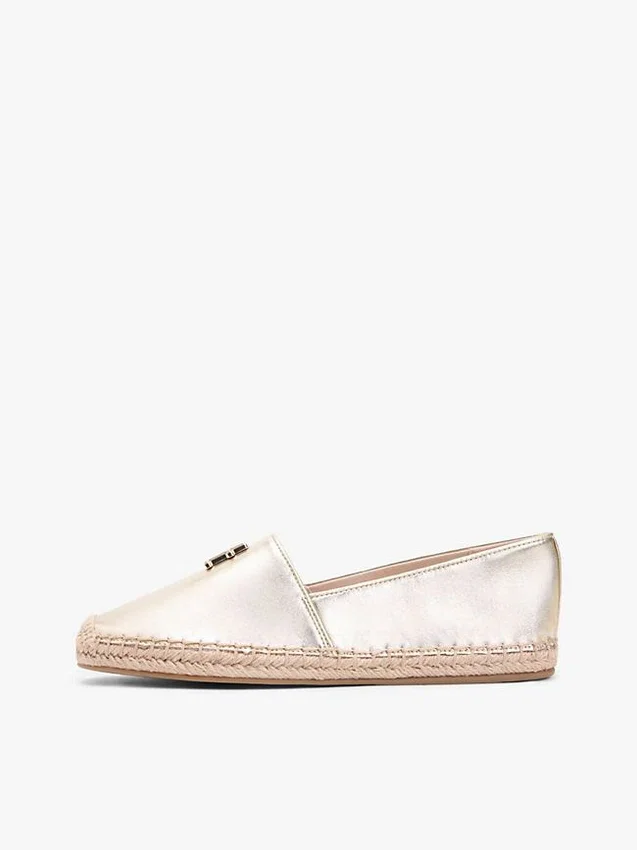 Espadrillas de cuero metalizado con TH Monogram Espadrillas de cuero metalizado con TH Monogram