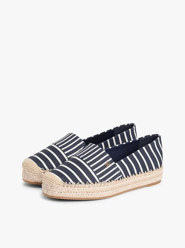 Espadrillas de plataforma de lona a rayas Espadrillas de plataforma de lona a rayas