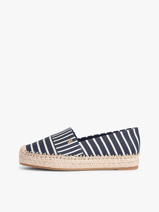 Espadrillas de plataforma de lona a rayas Espadrillas de plataforma de lona a rayas