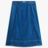 Falda midi acampanada de denim de talle alto