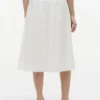 Falda midi con ojales bordados Falda midi con ojales bordados