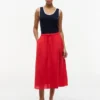 Falda midi de lino