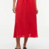 Falda midi de lino