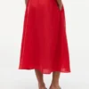 Falda midi de lino