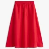 Falda midi de lino