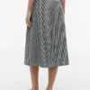 Falda midi de mezcla de lino con estampado de cuadros vichy Falda midi de mezcla de lino con estampado de cuadros vichy