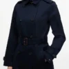 Gabardina cruzada con cinturón