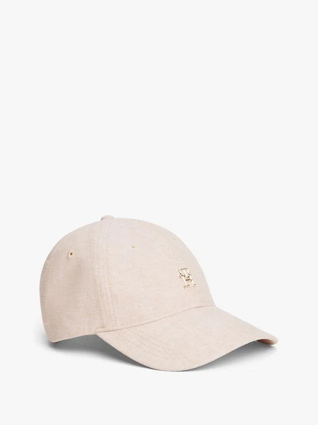 Gorra de béisbol con logotipo monograma en mezcla de lino Gorra de béisbol con logotipo monograma en mezcla de lino