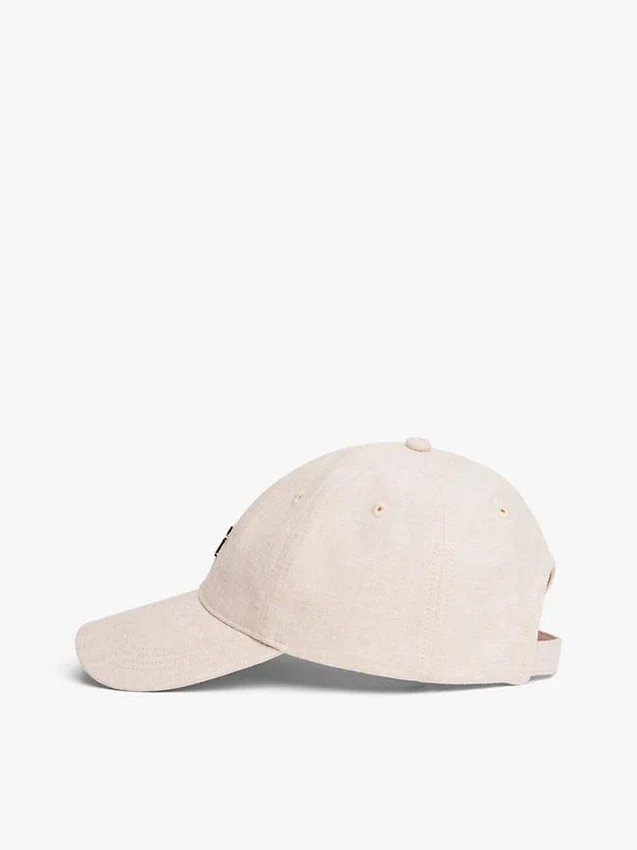 Gorra de béisbol con logotipo monograma en mezcla de lino Gorra de béisbol con logotipo monograma en mezcla de lino