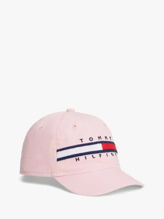 Gorra de béisbol infantil con logotipo de rayas y bandera