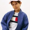 Gorra de béisbol infantil con logotipo de rayas y bandera
