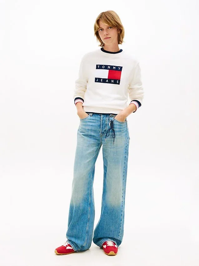 Jersey con ribete y logotipo de bandera de Tommy Jeans Jersey con ribete y logotipo de bandera de Tommy Jeans