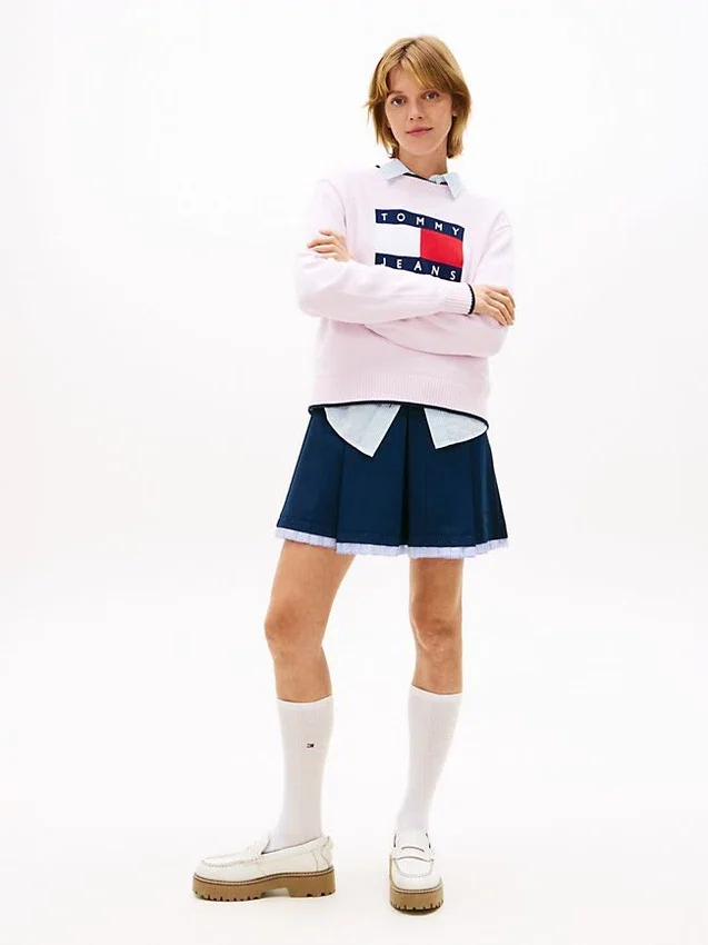 Jersey con ribete y logotipo de bandera de Tommy Jeans Jersey con ribete y logotipo de bandera de Tommy Jeans