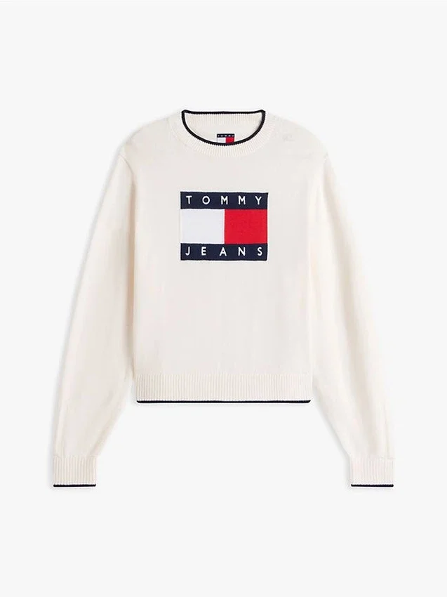Jersey con ribete y logotipo de bandera de Tommy Jeans Jersey con ribete y logotipo de bandera de Tommy Jeans