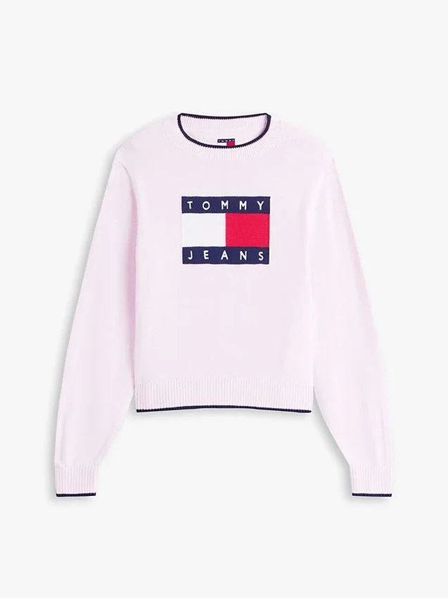 Jersey con ribete y logotipo de bandera de Tommy Jeans Jersey con ribete y logotipo de bandera de Tommy Jeans