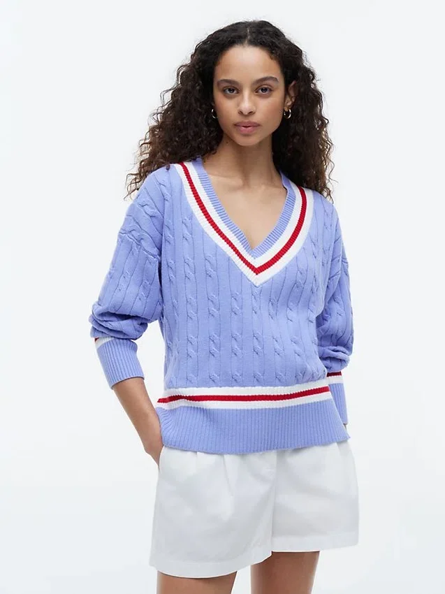 Jersey Cricket de punto trenzado Jersey Cricket de punto trenzado