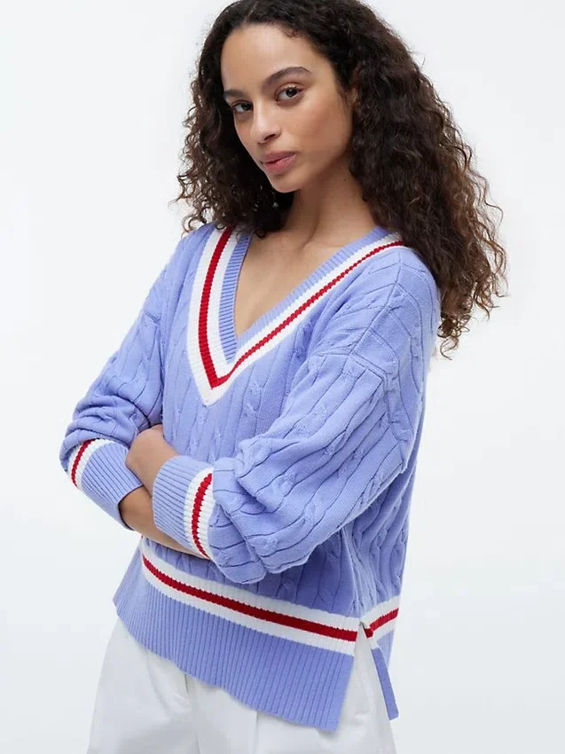Jersey Cricket de punto trenzado Jersey Cricket de punto trenzado