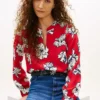 Jersey de crepé con estampado floral