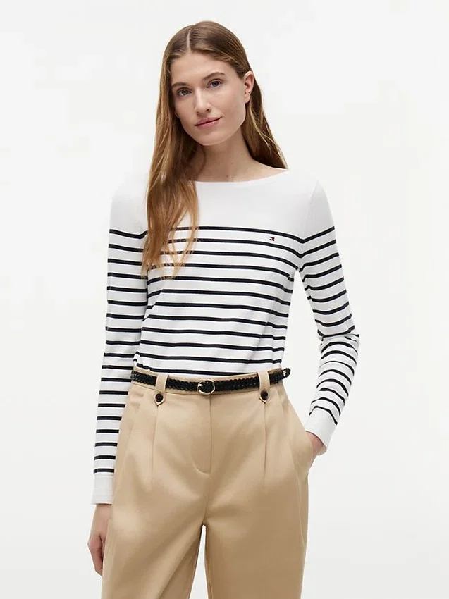 Jersey de cuello barco a rayas Jersey de cuello barco a rayas