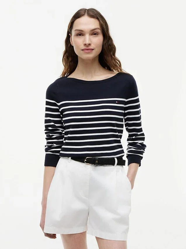 Jersey de cuello barco a rayas Jersey de cuello barco a rayas