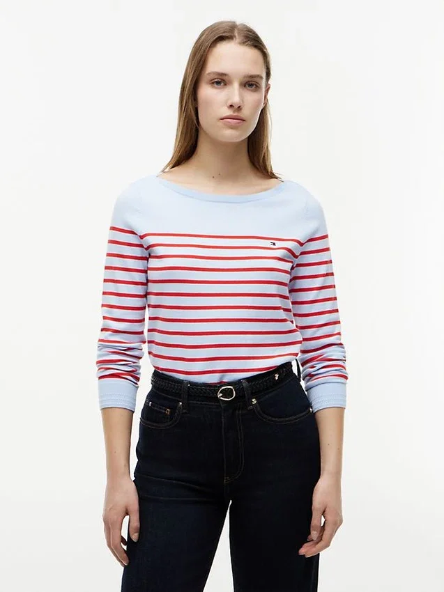 Jersey de cuello barco a rayas Jersey de cuello barco a rayas